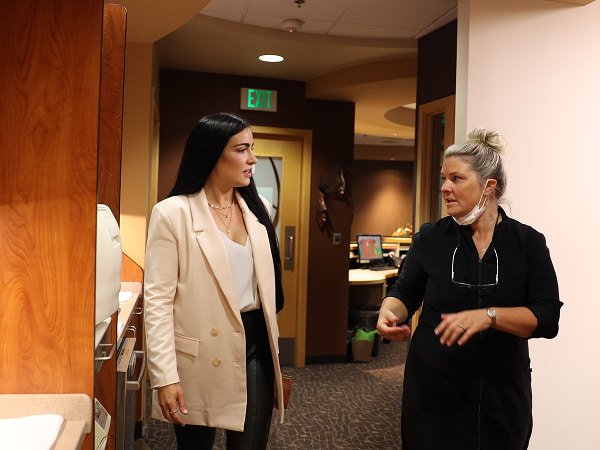 The Issaquah Dentist patient and team member talking